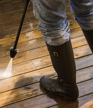 Powerwashing decking