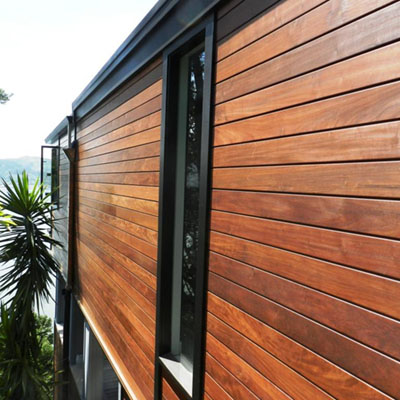 Decking with outdoor shower